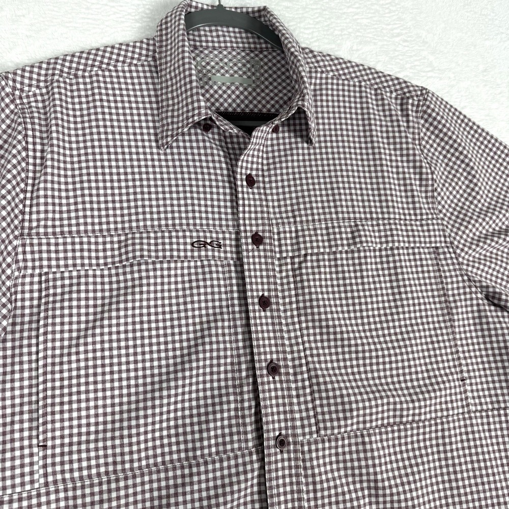 Game Guard Performance Shirt Mens M Maroon White 12th Man Gingham Check Vented